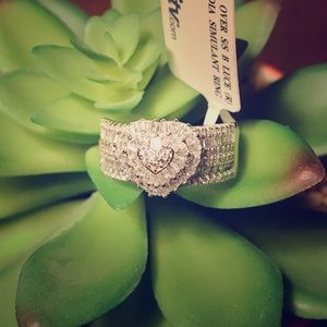 Bella Luce Heart Ring Rhod. Sterling S Diamond Sim